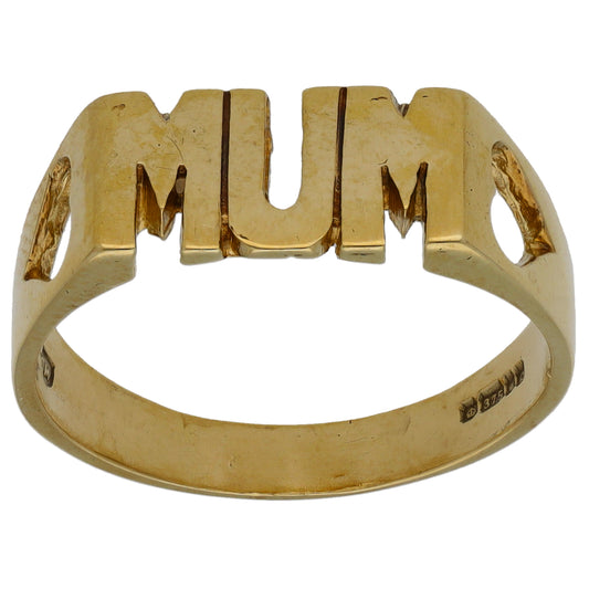 9ct Gold Mum Ring Size N