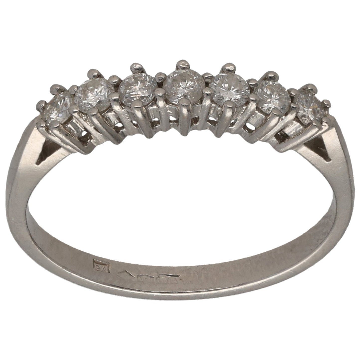 Platinum 0.35ct Diamond Half Eternity Ring Size O