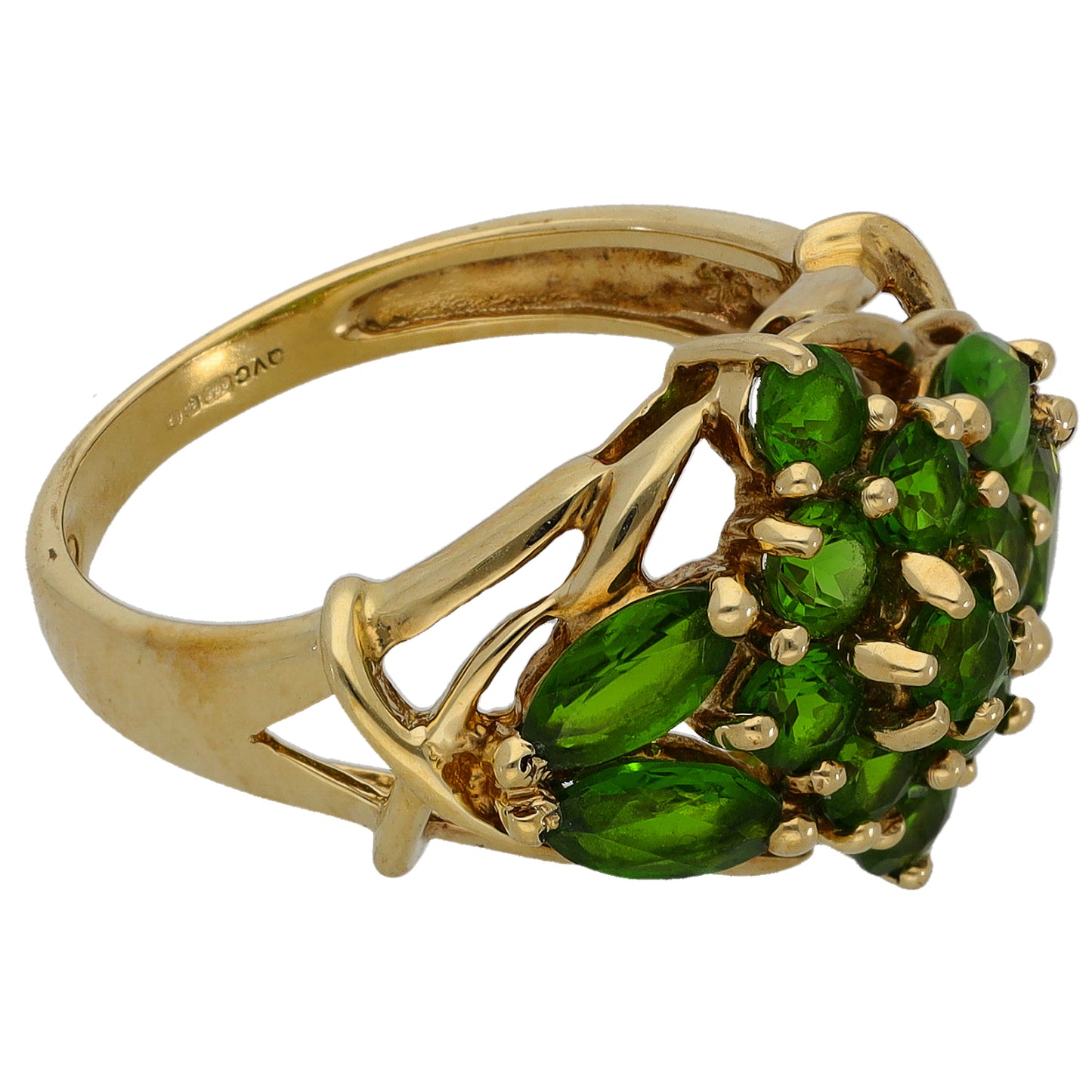 9ct Gold Diopside Dress/Cocktail Ring Size N