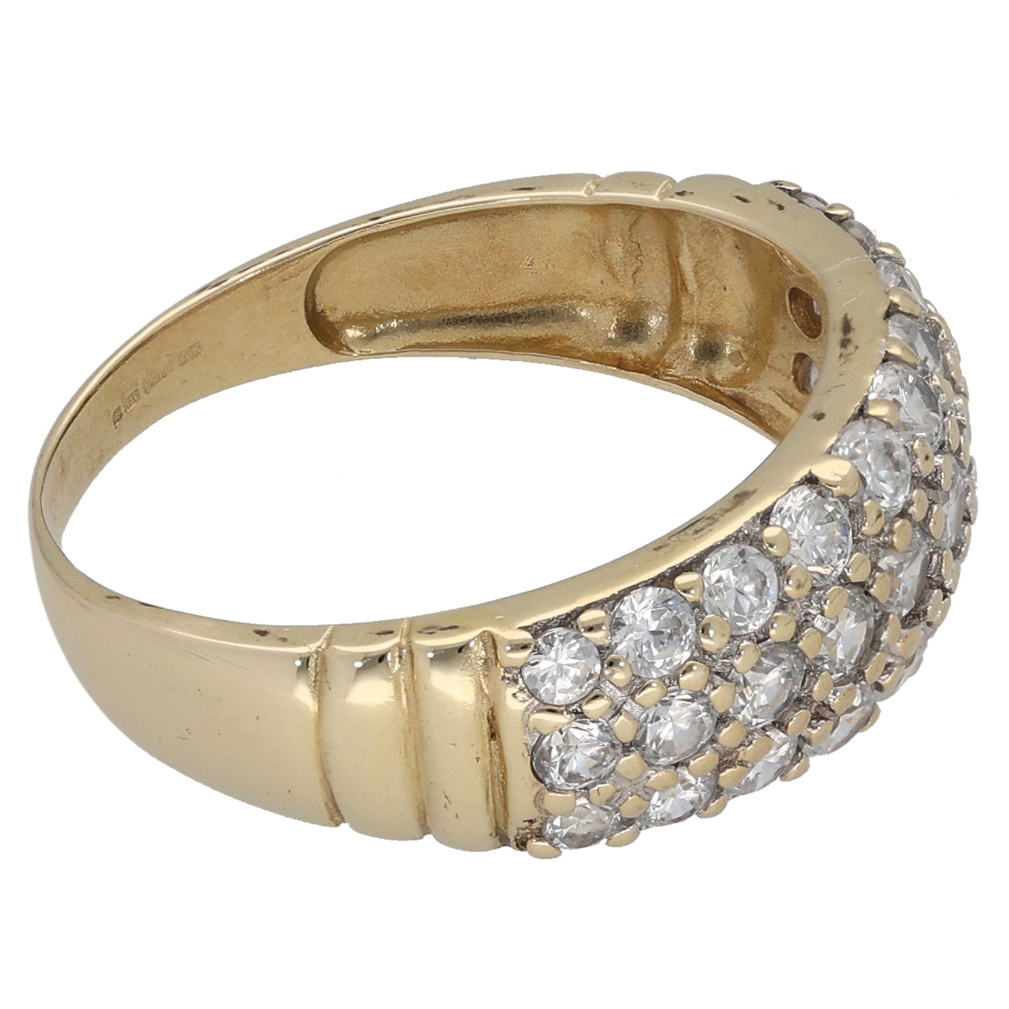 9ct Gold Cubic Zirconia Dress/Cocktail Ring Size N