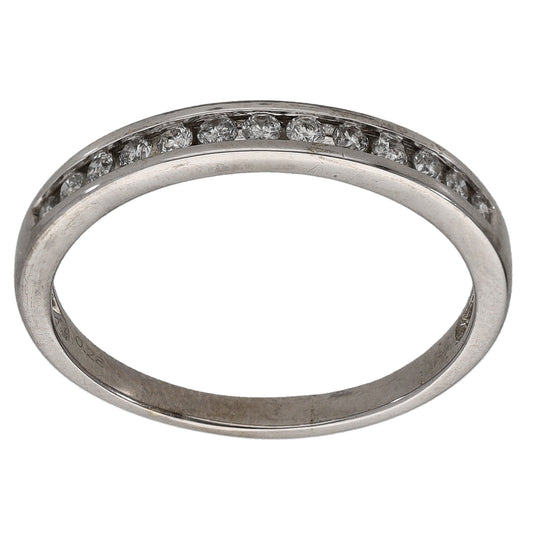 18ct White Gold 0.27ct Diamond Half Eternity Ring Size R