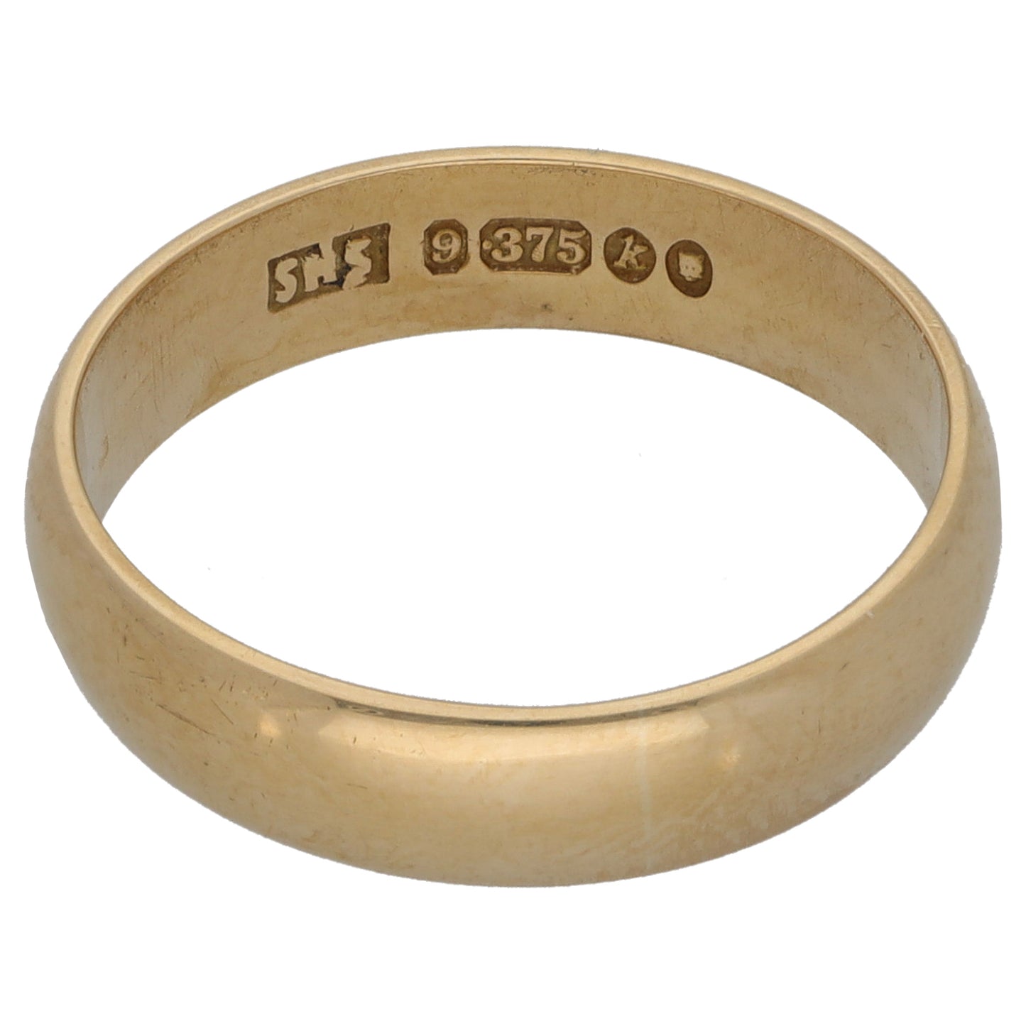 9ct Gold Plain Wedding Ring Size M