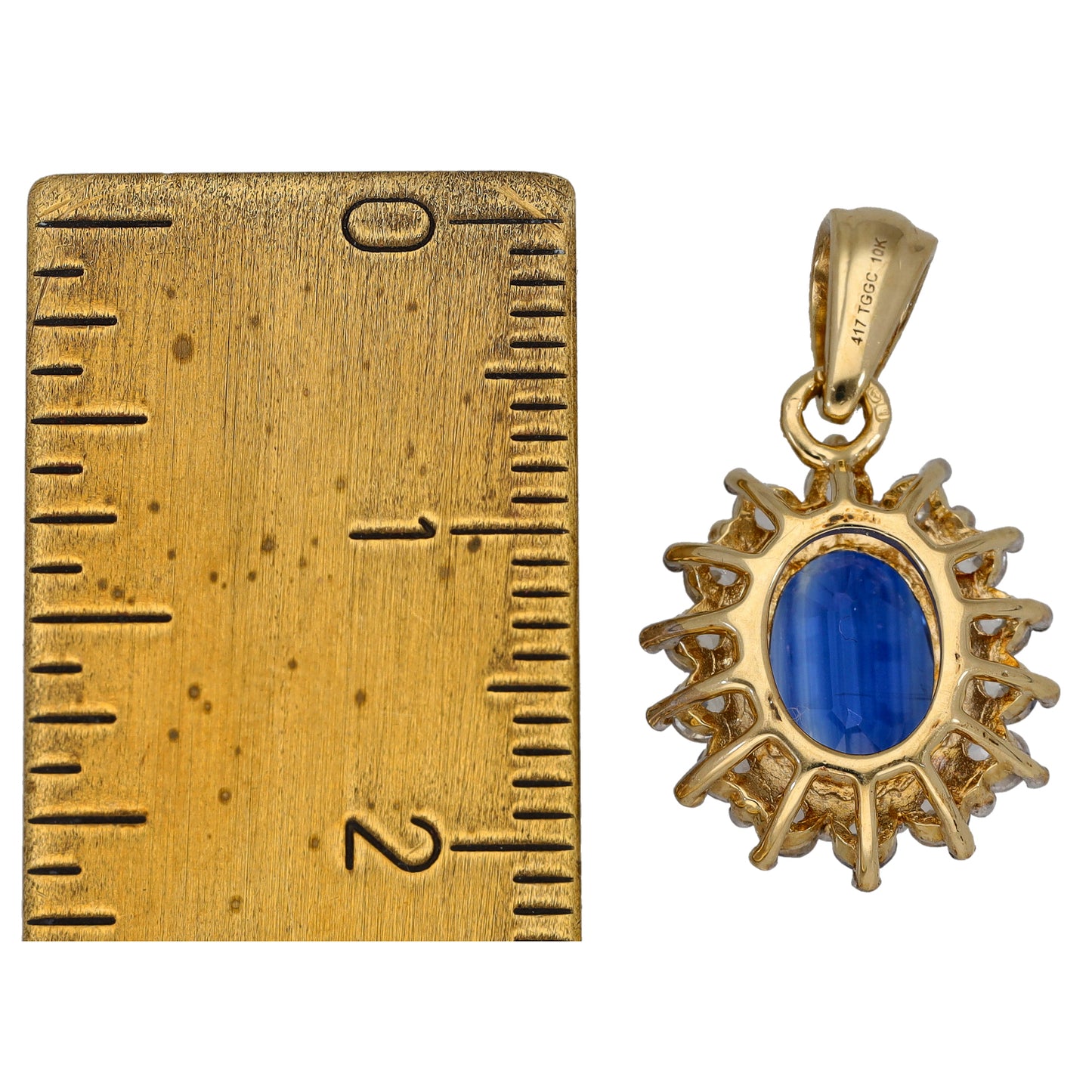9ct Gold Kyanite & Imitation Dress/Cocktail Pendant