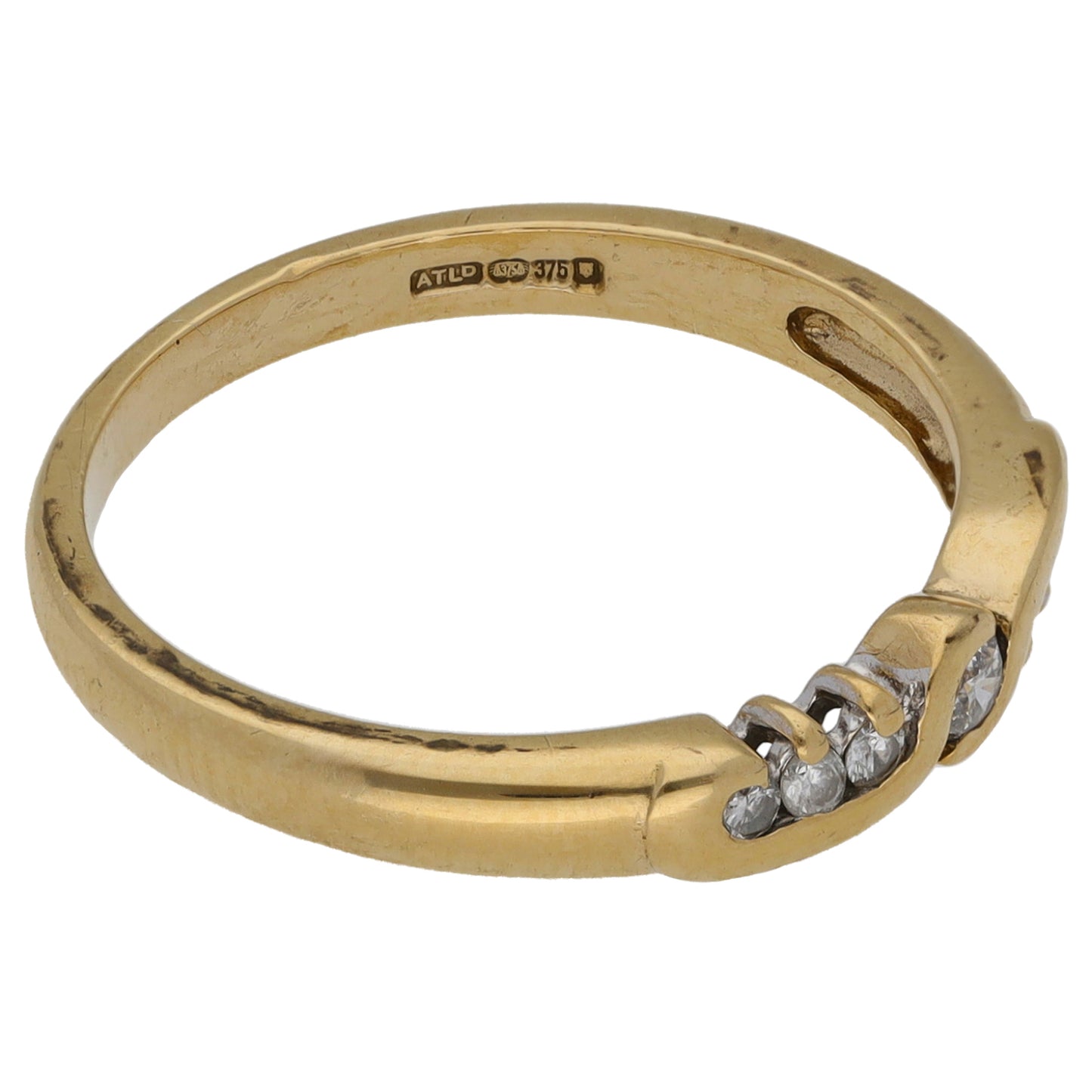 9ct Gold 0.15ct Diamond Half Eternity Ring Size N