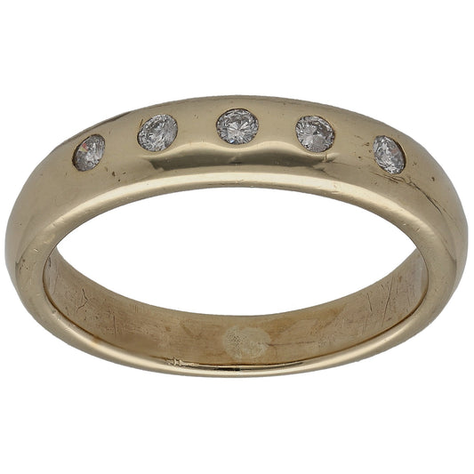 9ct Gold 0.15ct Diamond Half Eternity Ring Size Q