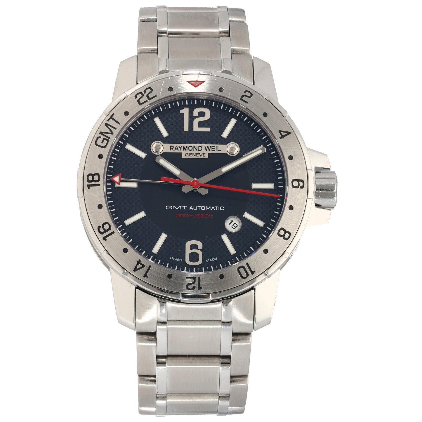 Raymond Weil Nabucco GMT 3800 44mm Stainless Steel Watch