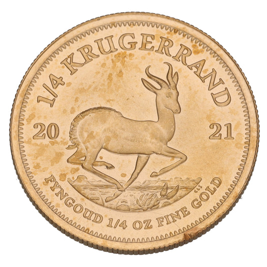 22ct Gold 1/4 OZ Krugerrand Coin 2021
