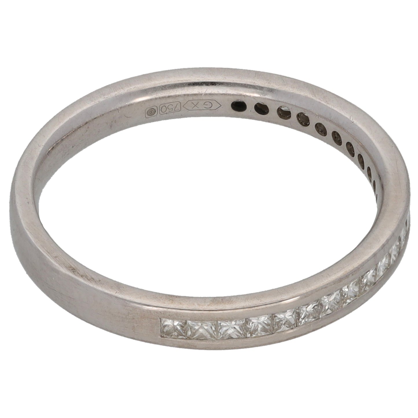 18ct White Gold 0.48ct Diamond Half Eternity Ring Size L