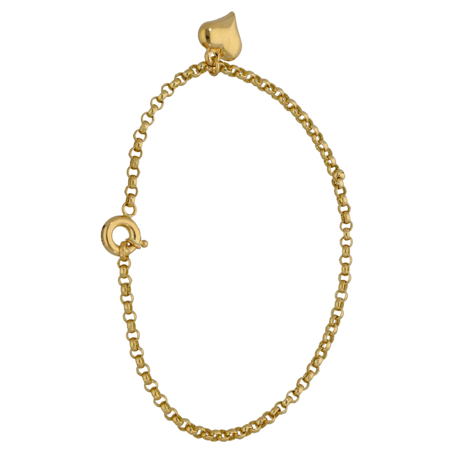 New 14ct Gold Belcher & Heart Bracelet