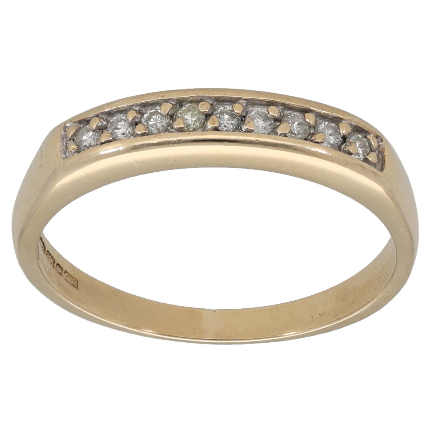 9ct Gold 0.09ct Diamond Half Eternity Ring Size N