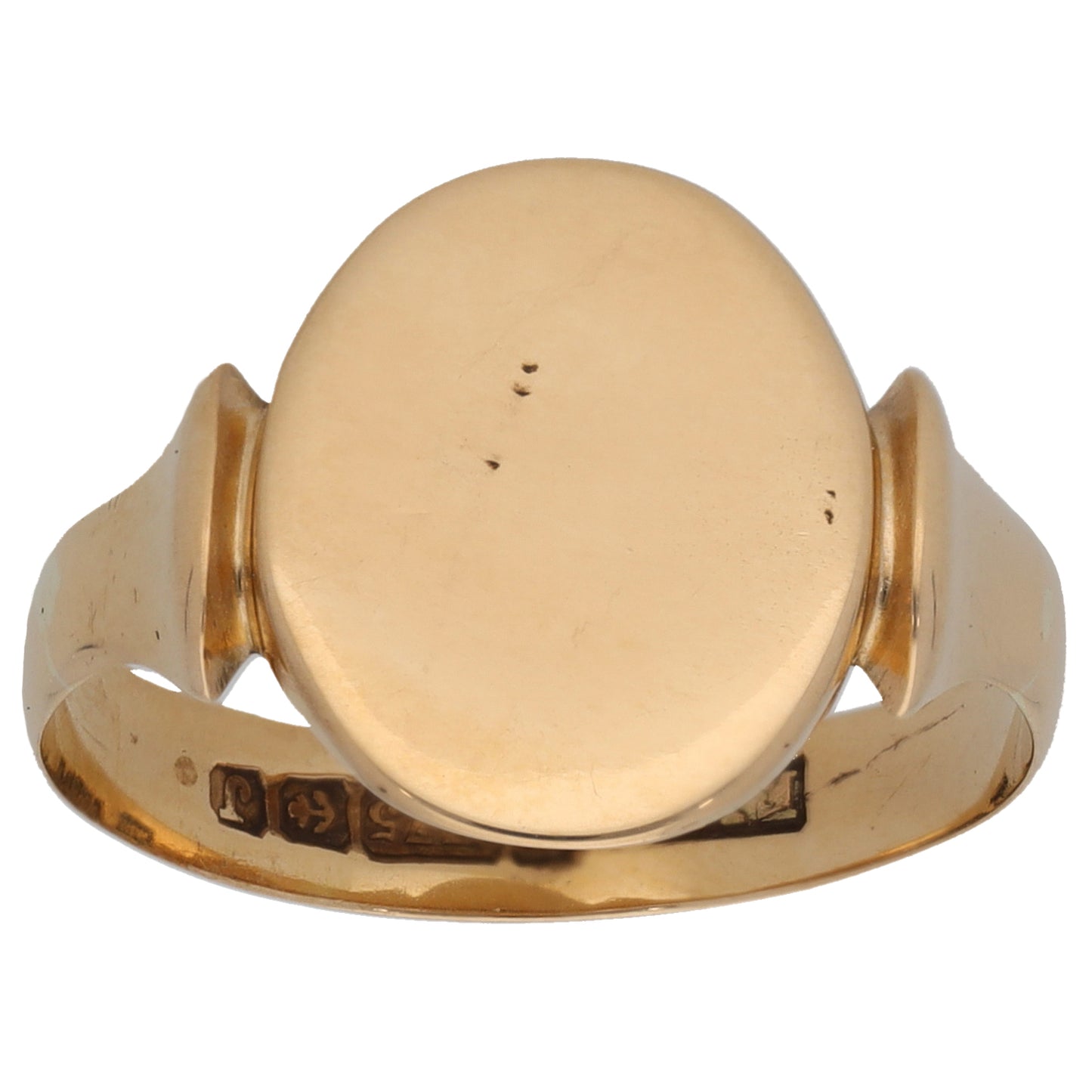 9ct Gold Plain Signet Ring Size Q