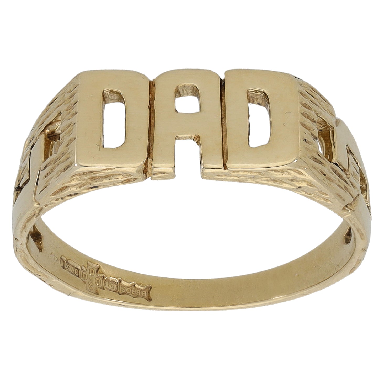 9ct Gold Dad Ring Size O