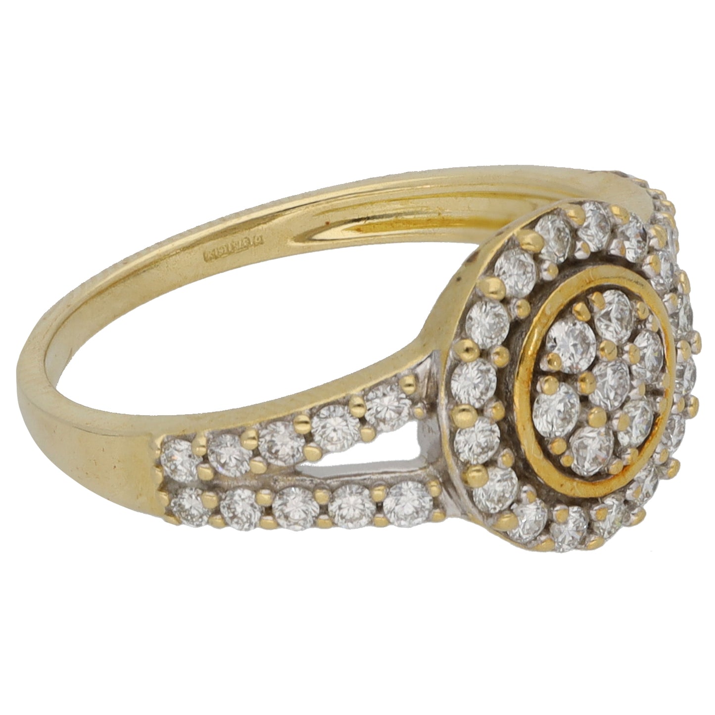 9ct Gold 0.44ct Diamond Dress/Cocktail Ring Size L