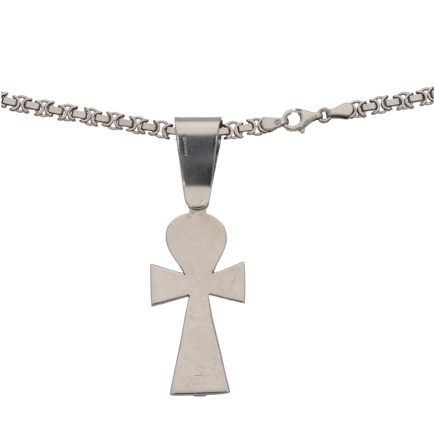 9ct White Gold 0.56ct Diamond Cross Pendant With Chain