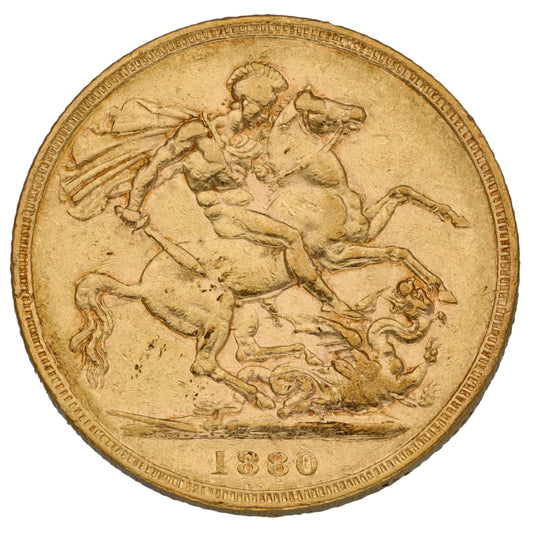 22ct Gold Queen Victoria Full Sovereign Coin 1880