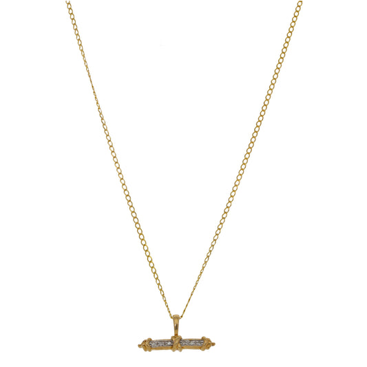 9ct Gold 0.03ct Diamond Alternative Pendant With Chain