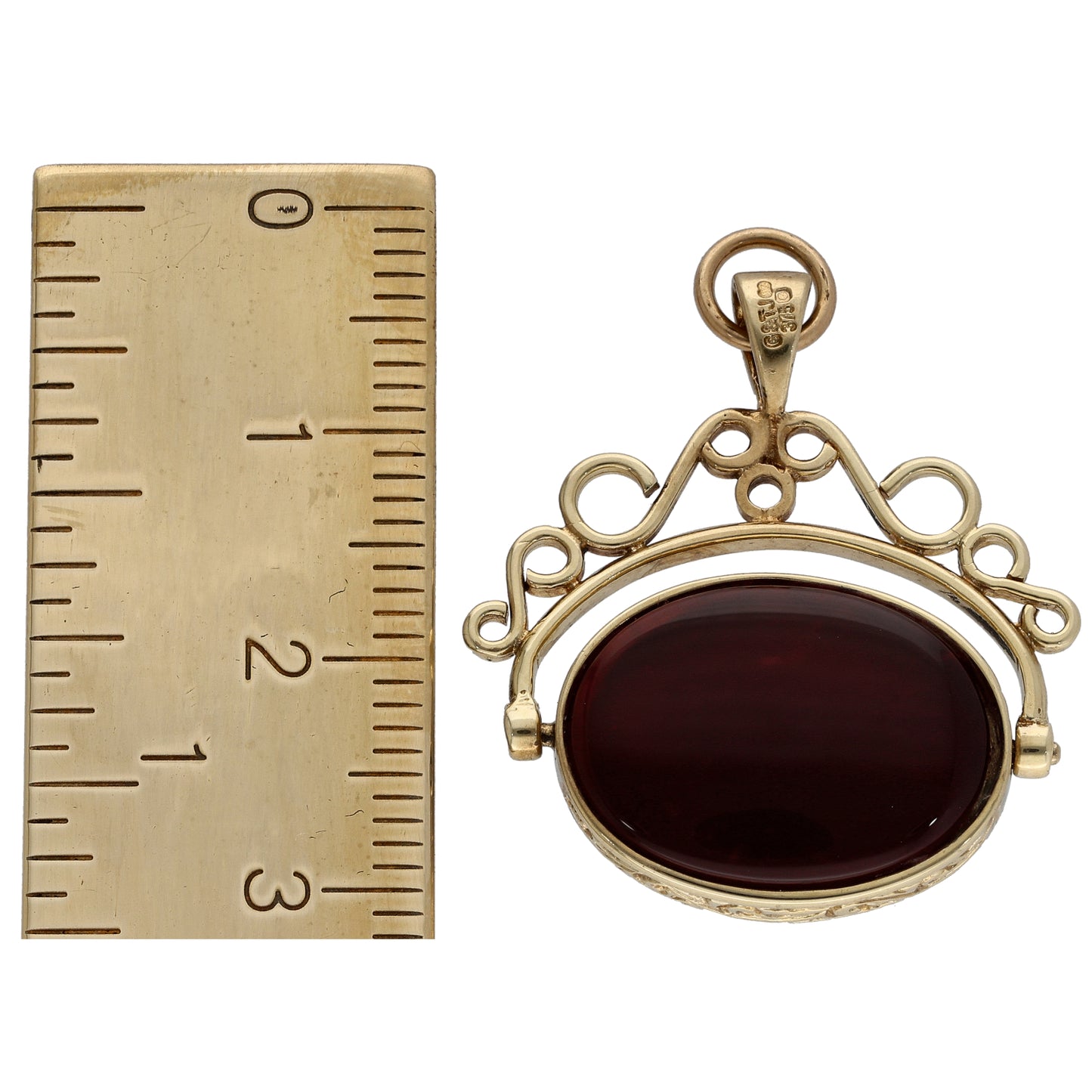 9ct Gold Carnelian & Onyx Fob Pendant