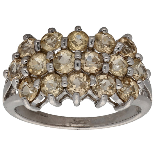9ct White Gold Brown Topaz Dress/Cocktail Ring Size N