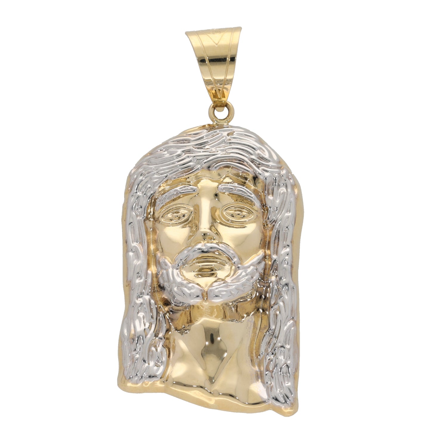 New 14ct Bi-Colour Gold Jesus Pendant