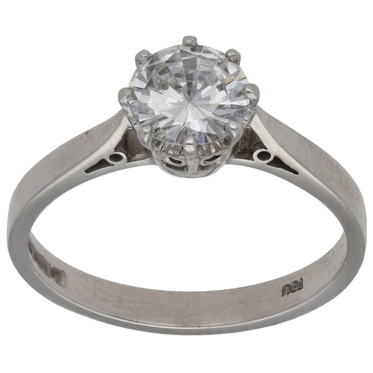 18ct White Gold 1.25ct Diamond Solitaire Ring Size O