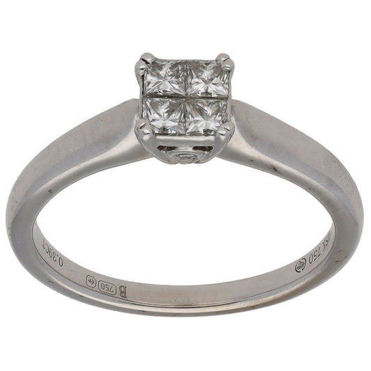 18ct White Gold 0.39ct Diamond Dress/Cocktail Ring Size M