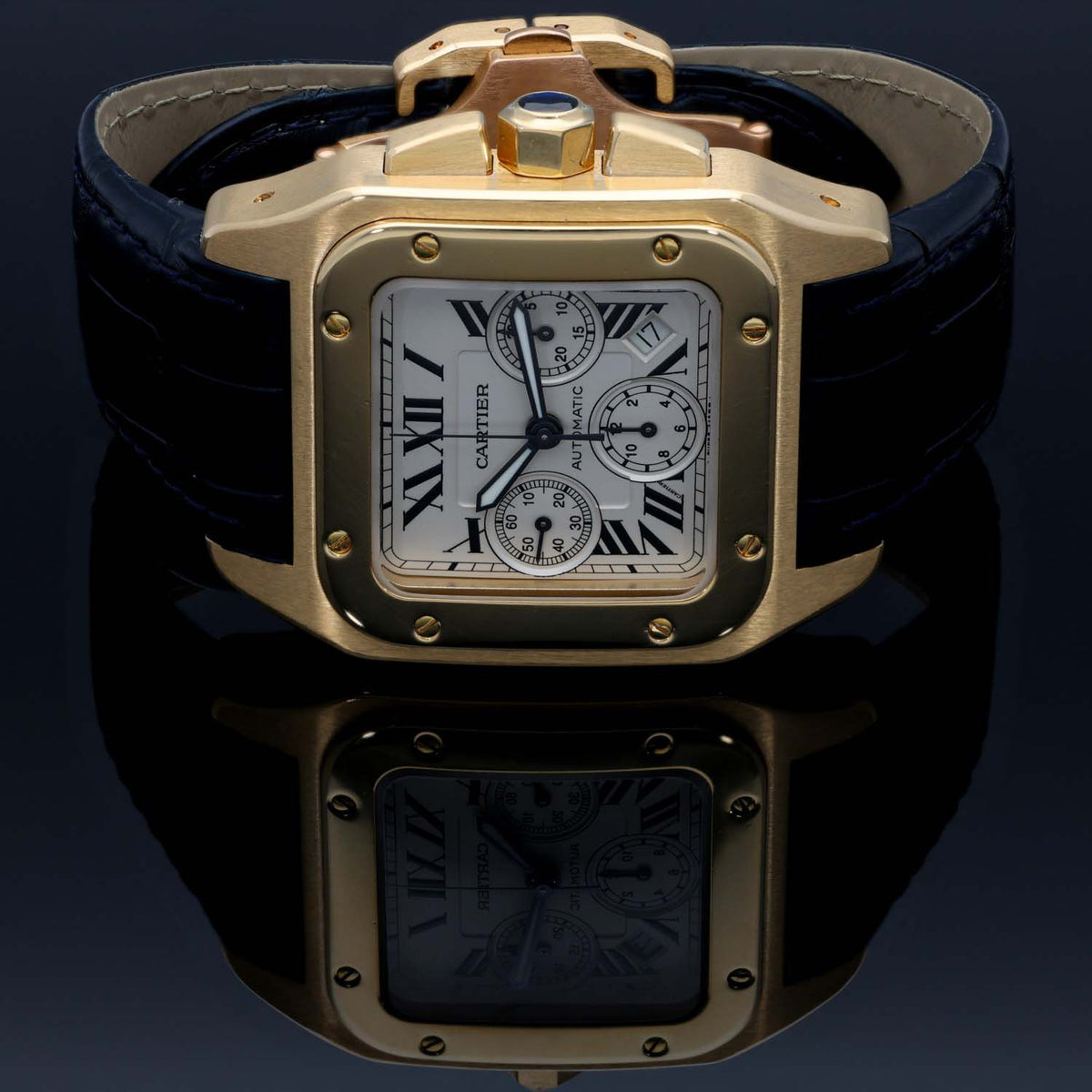Cartier Santos 100 W20096Y1 41.5mm Gold Watch