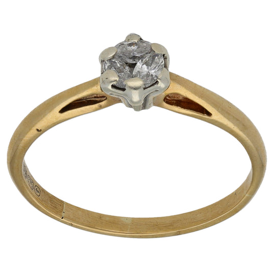 9ct Gold 0.15ct Diamond Trilogy Ring Size M