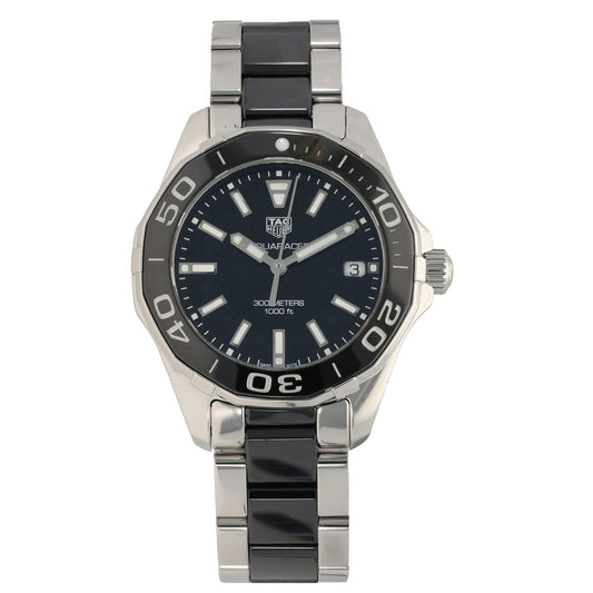 Tag Heuer Aquaracer WAY131A, black dial watch with stainless steel and ceramic bracelet