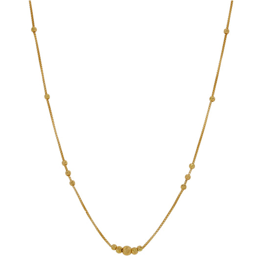 New 22ct Gold Single Row Beaded Necklace 18"