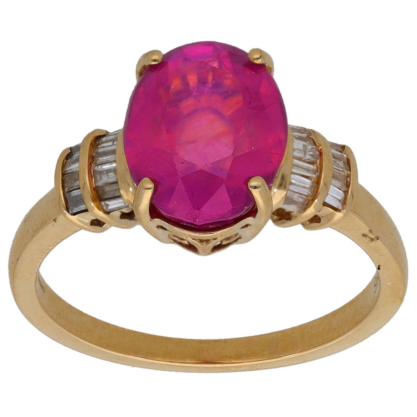 9ct Gold Sapphire & 0.40ct Diamond Dress/Cocktail Ring Size M