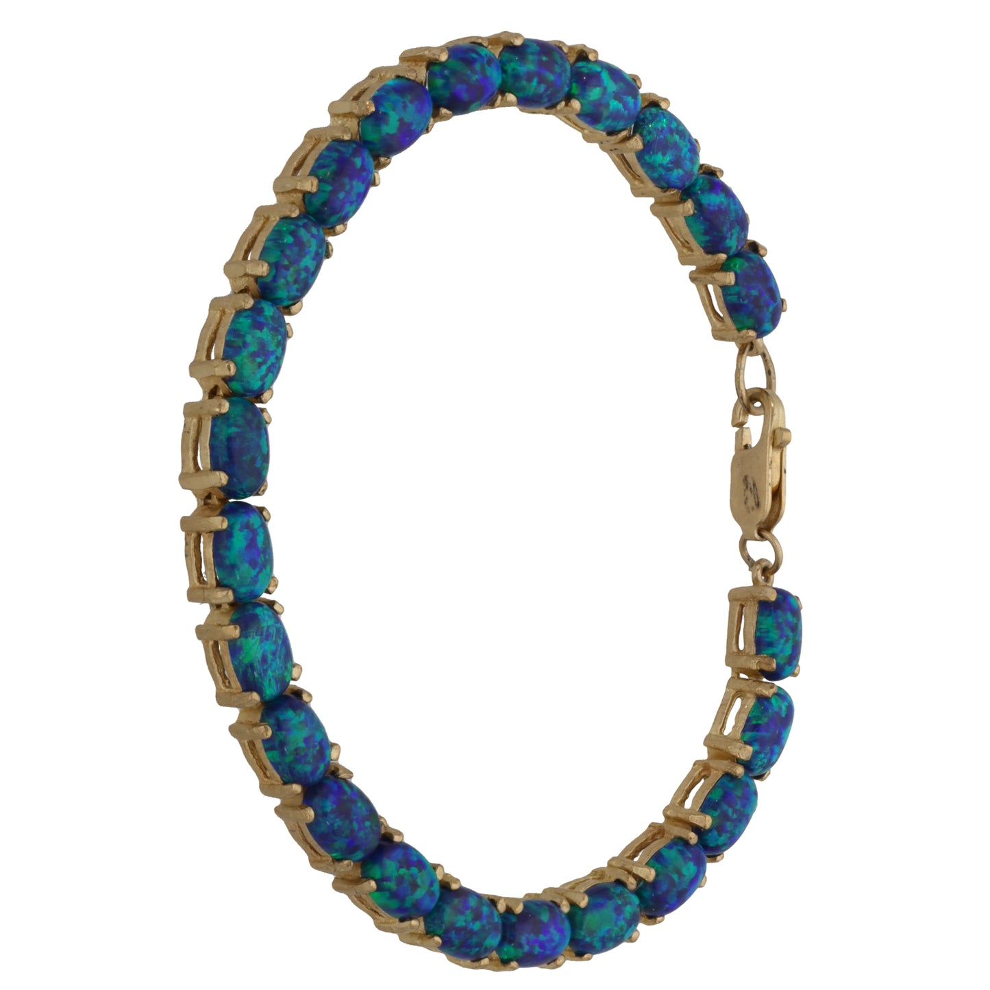 9ct Gold Man Made Opal Fancy Bracelet