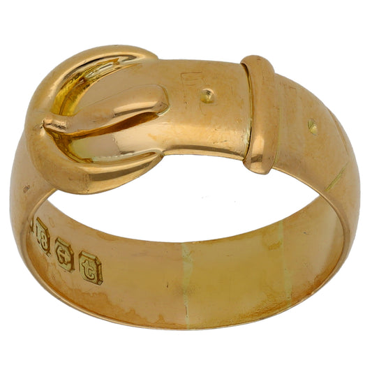 18ct Gold Buckle Ring Size Q