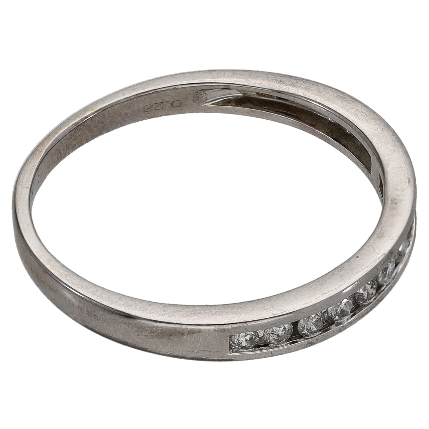 18ct White Gold 0.27ct Diamond Half Eternity Ring Size R