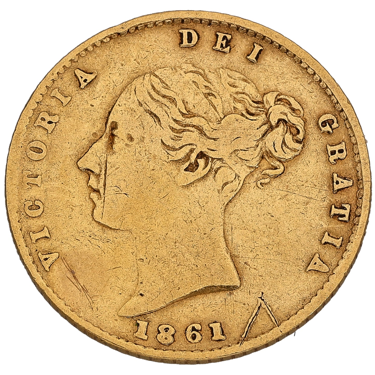 22ct Gold Queen Victoria Half Sovereign Coin 1861