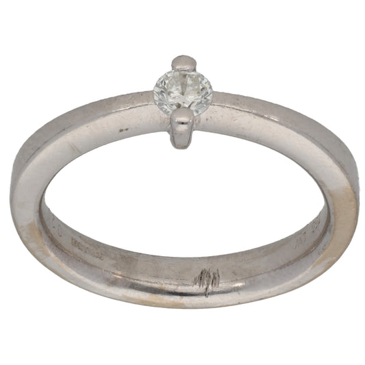 18ct White Gold 0.20ct Diamond Solitaire Ring Size L
