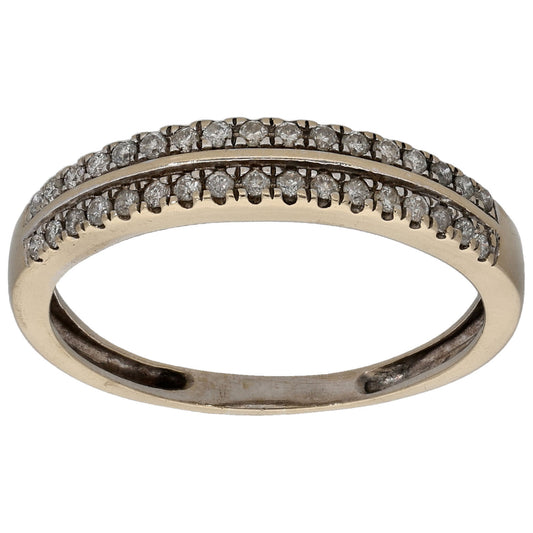 18ct White Gold 0.27ct Diamond Half Eternity Ring Size P