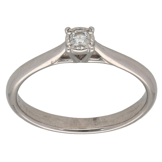 9ct Gold 0.10ct Diamond Solitaire Ring Size M
