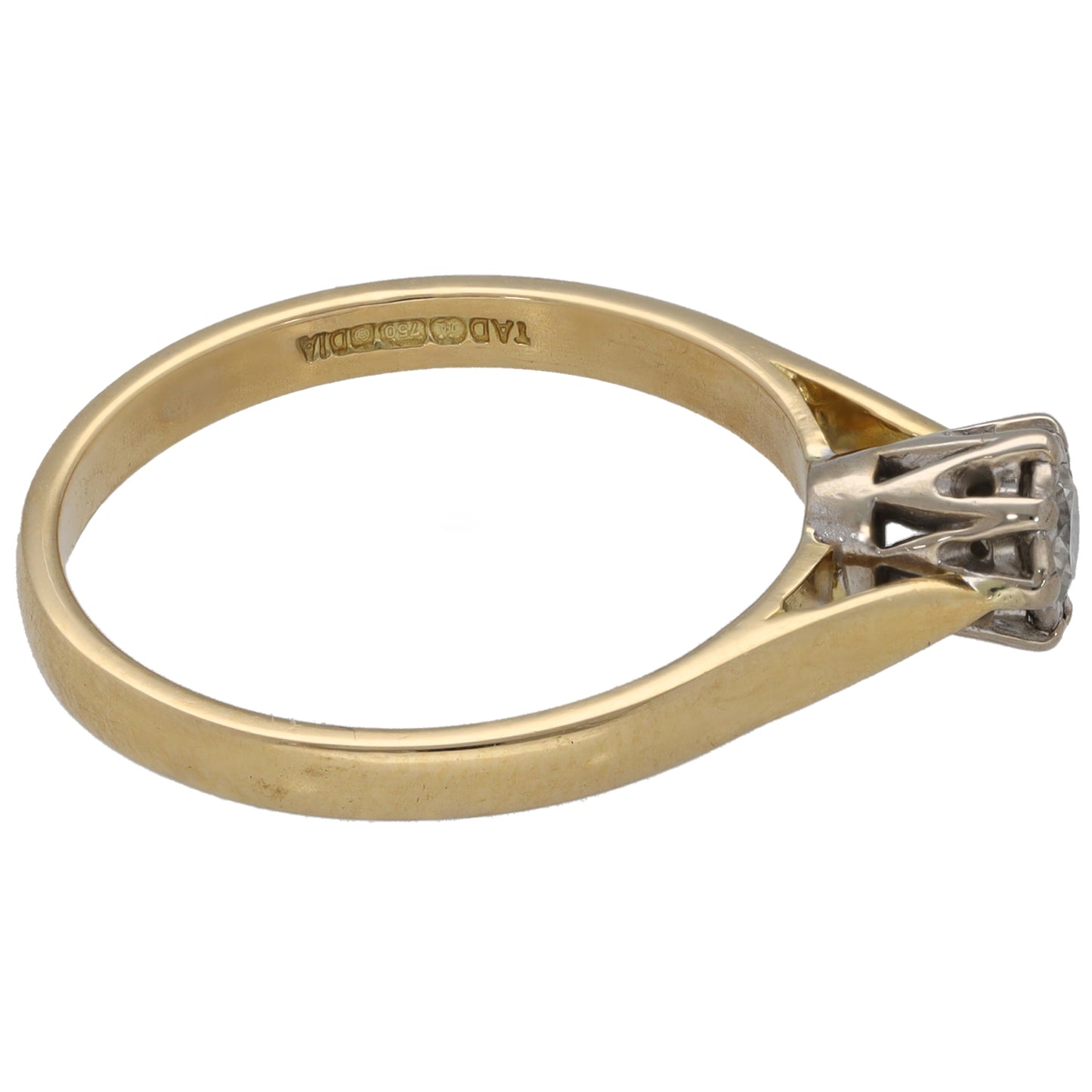 18ct Gold 0.20ct Diamond Solitaire Ring Size O
