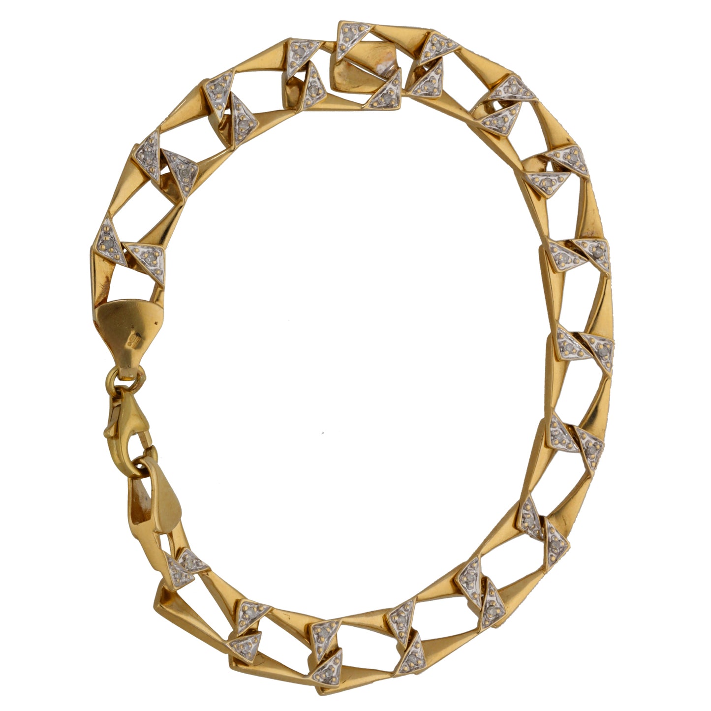 9ct Gold 0.17ct Diamond Curb Bracelet