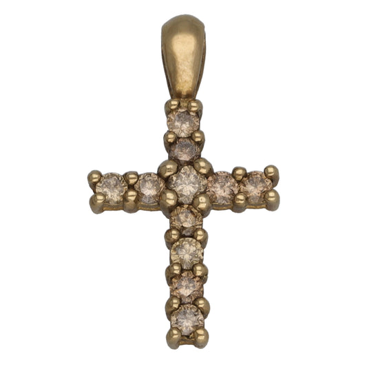 9ct Gold 0.34ct Diamond Cross Pendant