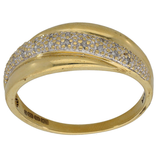 9ct Gold 0.09ct Diamond Alternative Ring Size V