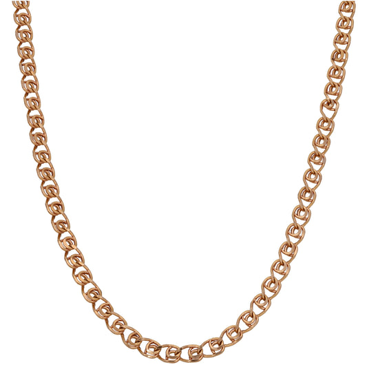14ct Rose Gold Double Curb Chain 18"
