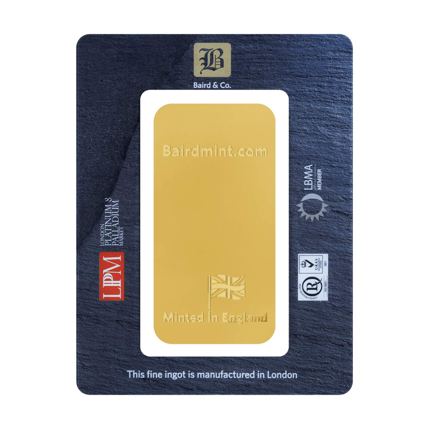 New Baird & Co 24ct 500g Gold Minted Bar