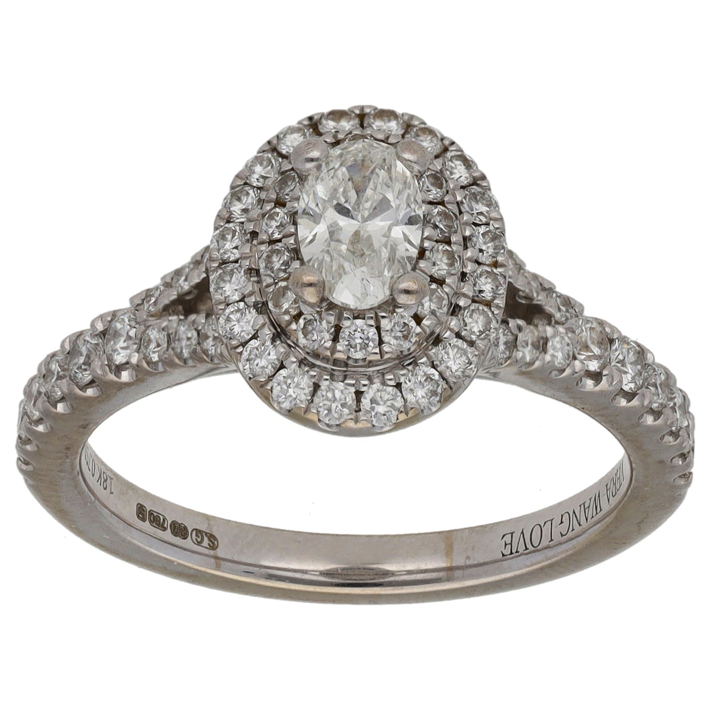 18ct White Gold 0.75ct Diamond Vera Wang Dress/Cocktail Ring Size L