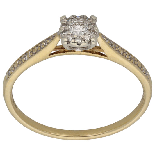9ct Gold 0.15ct Diamond Dress/Cocktail Ring Size N