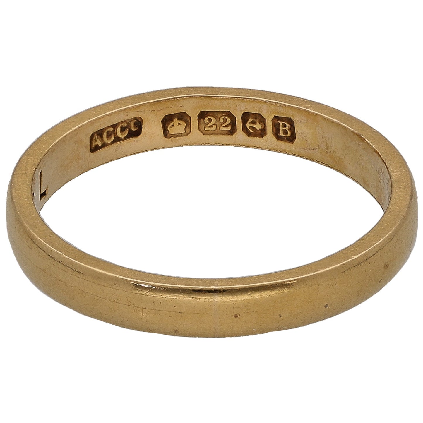 22ct Gold Plain Wedding Ring Size L