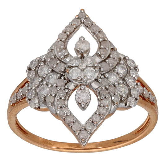 9ct Rose Gold 1.04ct Diamond Dress/Cocktail Ring Size T
