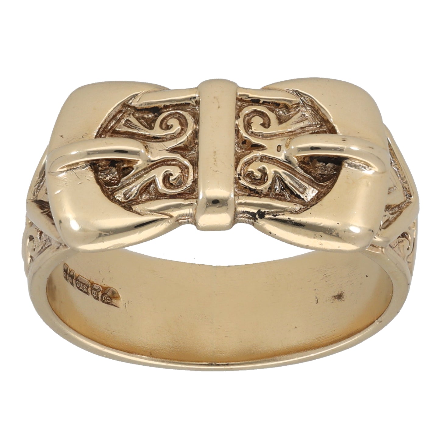 9ct Gold Buckle Ring Size S