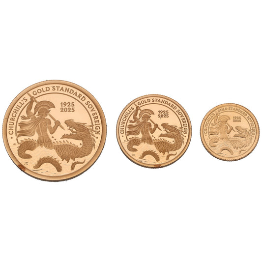 22ct Gold Churchill's Gold Standard Sovereign Coin Set 2025