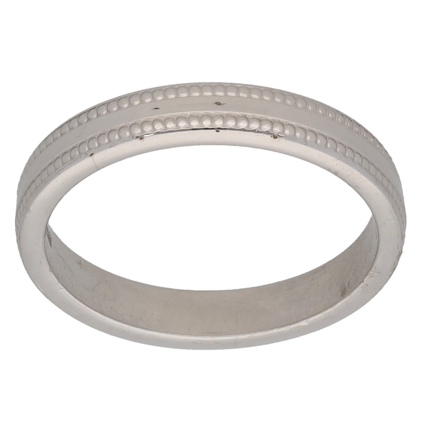 18ct White Gold Plain Wedding Ring Size K